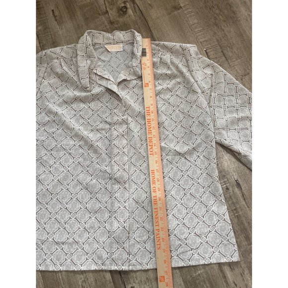 Vintage Sophisticates By Pendleton Geometric Button Up Blouse Tan Womens Size 16 - Picture 3 of 7